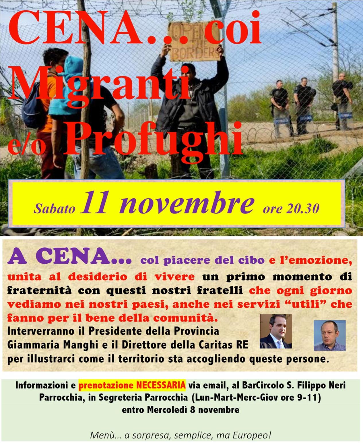Locandina: 2017-18 » Cena coi migranti 11-11-2017